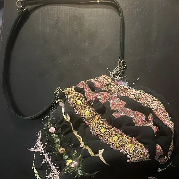 Vintage Mary Frances beaded purse sequin silk crossbody bags - Picture 4 of 12